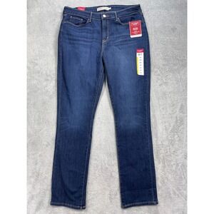 Levi Strauss Jeans Women 16M Dark Wash Mid-Rise Straight Soft Stretch